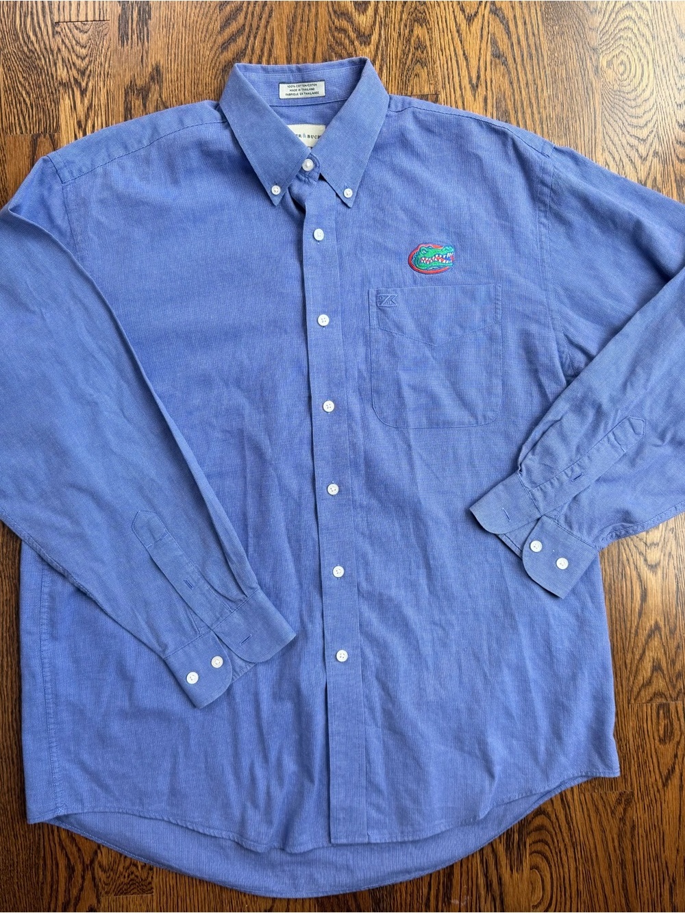 Cutter & Buck Blue Button-Down Cotton Shirt with Florida Gators Logo